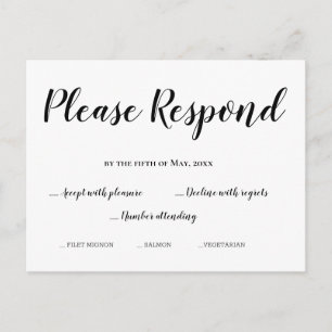 UAWG Simple Bitte Antwort Hochzeitskarte Postkarte