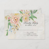 UAWG Simple Eukalyptus Leaf Floral Rose marmoriert RSVP Karte (Vorne/Hinten)