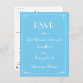 UAWG Simple Modern Aqua Blue Wedding RSVP Einladungspostkarte (Vorne/Hinten)