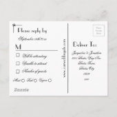 UAWG Simple Modern Aqua Blue Wedding RSVP Einladungspostkarte (Rückseite)