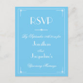 UAWG Simple Modern Aqua Blue Wedding RSVP Einladungspostkarte (Vorderseite)