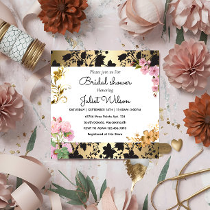 UAWG Soiree White Aquamarin Damask Brautparty Einladung