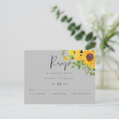 UAWG Sonnenblumen Gelb grau mit Menüoptionen Postkarte (Stehend Vorderseite)