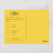 UAWG Sonnenblumen Gelb grau mit Menüoptionen Postkarte (Rückseite)