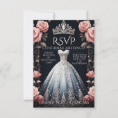 UAWG Spanish Quinceañera Rosas RSVP Karte (Vorderseite)