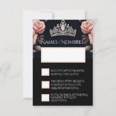 UAWG Spanish Quinceañera Rosas RSVP Karte (Rückseite)