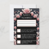 UAWG Spanish Quinceañera Rosas RSVP Karte (Rückseite)