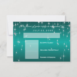 UAWG Star Lights in Metallic Aquamarin - UAWG RSVP Karte