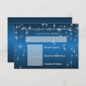 UAWG Star Lights in Metallic Blue - UAWG RSVP Karte (Vorne/Hinten)