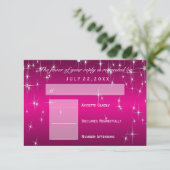 UAWG Star Lights in Metallischem Hot Pink - UAWG RSVP Karte (Stehend Vorderseite)