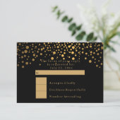 UAWG Stylish Confetti Gold Dot Wedding Einladung (Stehend Vorderseite)