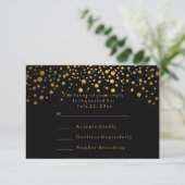 UAWG Stylish Confetti Gold Dot Wedding RSVP Karte (Stehend Vorderseite)