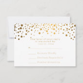 UAWG Stylish Gold Confetti White Wedding RSVP Karte (Vorderseite)