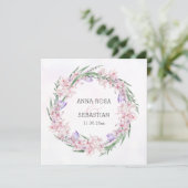 *~* UAWG Sweet Floral Wreath Boho QR AR12 Wedding Einladung (Stehend Vorderseite)