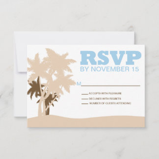 UAwg Template Cards von Beach Wedding Palm Trees RSVP Karte