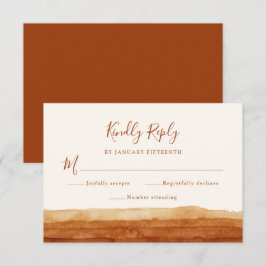 UAWG Terracotta Abstrakte Wüstenhochzeit RSVP Karte