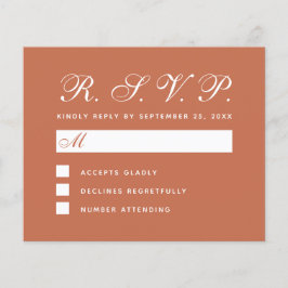UAWG Terracotta Brown Budget Wedding Response Card