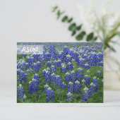 UAWG Texas Bluebonnets Foto auf Black Cards Einladung (Stehend Vorderseite)