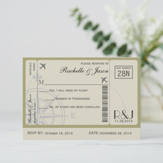 UAWG Ticket Airlines Einladung (Stehend Vorderseite)