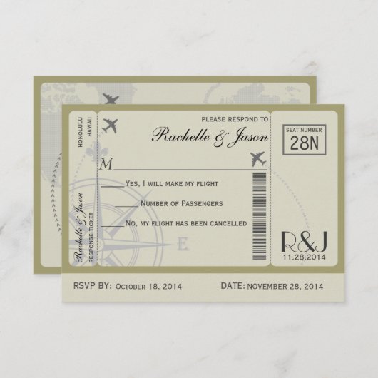 UAWG Ticket Airlines Einladung (Vorne/Hinten)