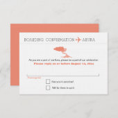 UAWG to Aruba Boarding Pass RSVP Karte (Vorne/Hinten)