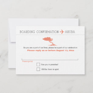 UAWG to Aruba Boarding Pass RSVP Karte
