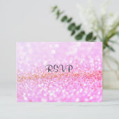 UAWG to match laden rosa Funkeln Staunen ein RSVP Karte (Stehend Vorderseite)