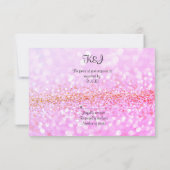 UAWG to match laden rosa Funkeln Staunen ein RSVP Karte (Rückseite)