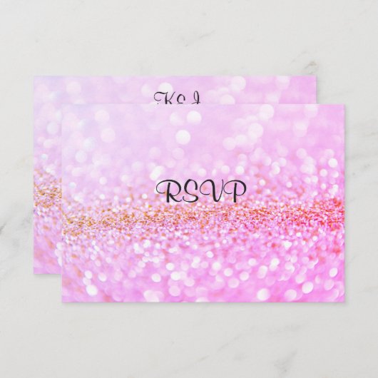 UAWG to match laden rosa Funkeln Staunen ein RSVP Karte (Vorne/Hinten)
