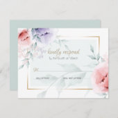 UAWG | Trendy Coral & Lilac Aquarelle Peonies Begleitkarte (Vorne/Hinten)