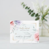 UAWG | Trendy Coral & Lilac Aquarelle Peonies Begleitkarte (Stehend Vorderseite)