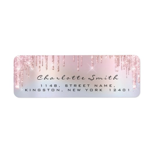 UAWG Tropfen Rosa Blush Rücksendeadresse Holograph (Vorne)