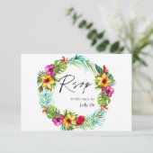 UAwg tropische Flora RSVP Karte (Stehend Vorderseite)