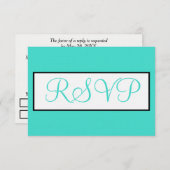 UAWG Türkis White Wedding RSVP Karte (Vorne/Hinten)