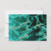 UAWG | Türkisfarbener Geode BarefootBride™ RSVP Karte (Rückseite)