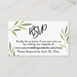 UAWG Typografie Green Foliage Wedding Insert Card