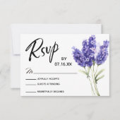 UAWG Typografie, Lavenderwasser, Blume RSVP Karte (Vorderseite)