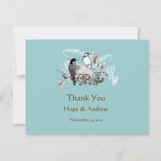 UAWG und Platzkarten Vintag Liebesvögel RSVP Karte (Vorderseite)