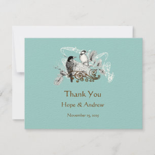 UAWG und Platzkarten Vintag Liebesvögel RSVP Karte