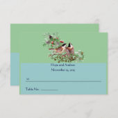 UAWG und Platzkarten Vintag Liebesvögel RSVP Karte (Vorne/Hinten)