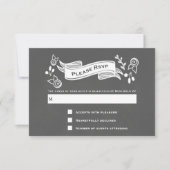 UAwg und Speisekarte von "Slate Gray Chalk Style" RSVP Karte (Vorderseite)