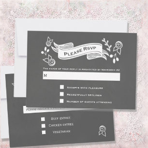 UAwg und Speisekarte von "Slate Gray Chalk Style" RSVP Karte