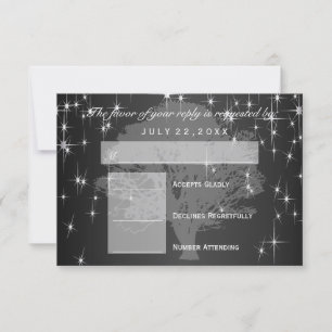 UAWG unter den Sternen in Mitternachtschwarz RSVP Karte