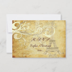 UAWG VINTAG EIFFEL TOWER/VANILLA WIRBEL RSVP KARTE