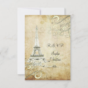 UAWG VINTAG EIFFEL TOWER/VANILLA WIRBEL RSVP KARTE