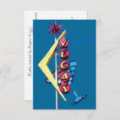UAWG Vintag Neon Las Vegas RSVP Karte (Vorne/Hinten)