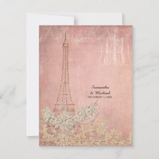 UAWG Vintag Paris Pariser Hochzeit RSVP Karte (Vorderseite)
