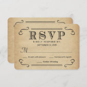 UAWG Vintage Typografie Rustikale Hochzeitsreaktio RSVP Karte (Vorne/Hinten)