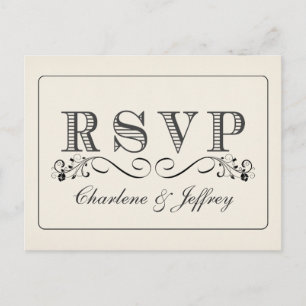UAWG Vintage weiße Hochzeits-Antwort-Postkarten Einladungspostkarte