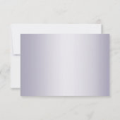 UAWG | Violet-Silberschimmer-Streifen Monogramm RSVP Karte (Rückseite)